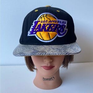 Los Angeles Lakers Adidas Strap Back Hat Snake Skin Brim And Strap 2010s NBA